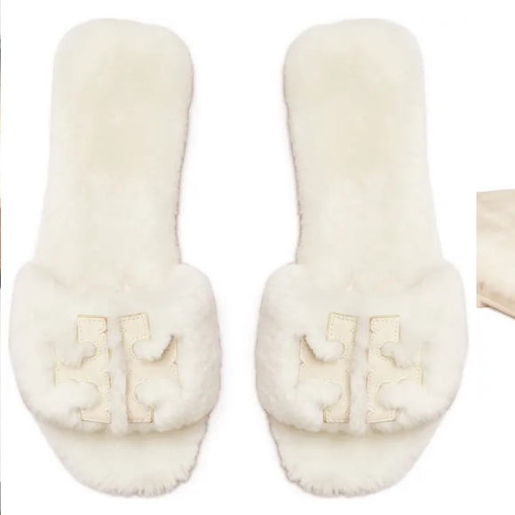 Tory Burch Shoes Tory Burch Double T Genuine Shearling Sport Slide